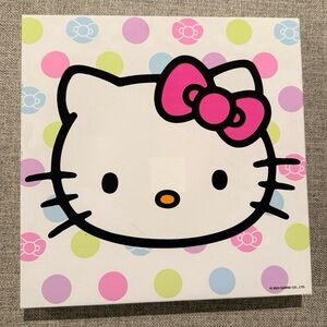 Hello Kitty Wall Art with Pink Bow and Polka Dots